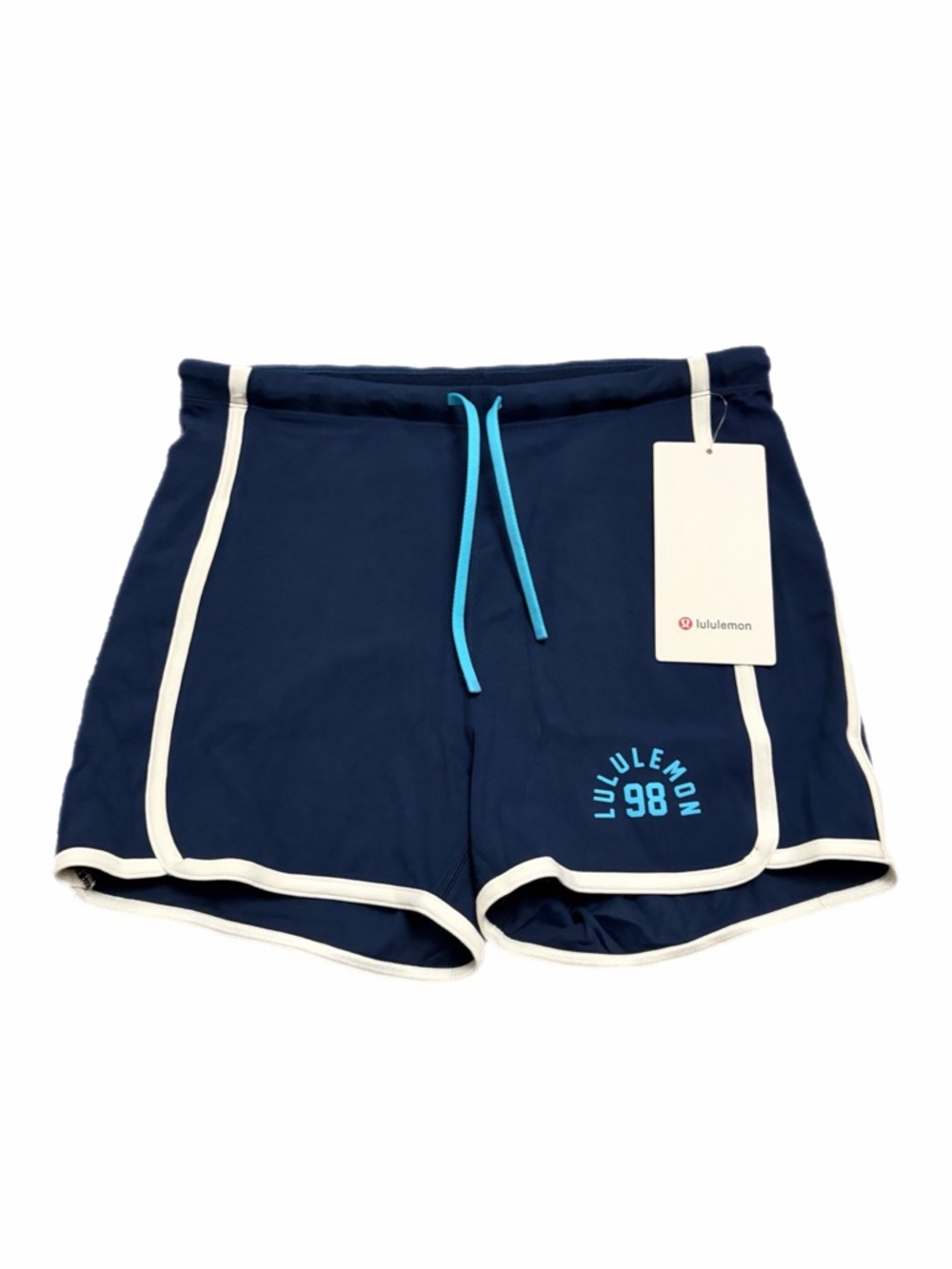 NWT Lululemon Nulu Sporty Trim High-Rise Short *3” (Club Blue/White) Size: 8